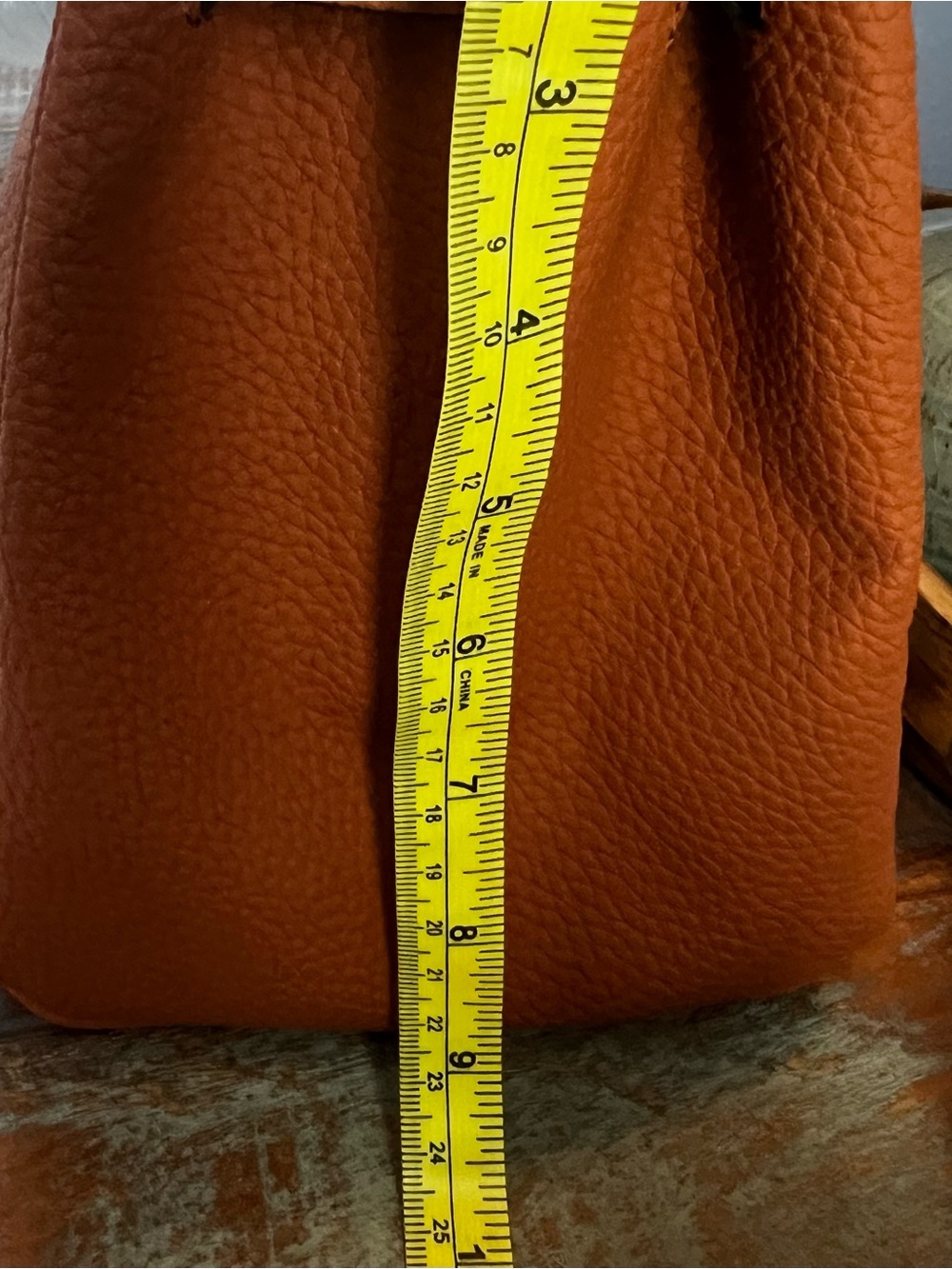 NWOT Birkin Style Pebbled Satchel Tote Bag - Cognac Brown - Picture 10 of 12